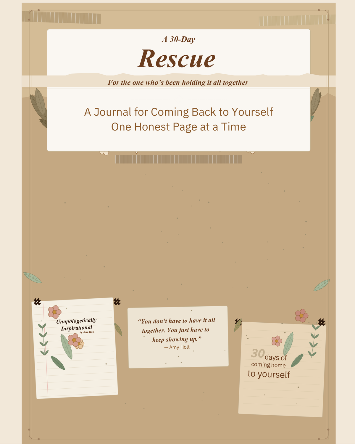 A 30-Day Rescue: A Journal for Coming Back to Yourself, digital journal cover