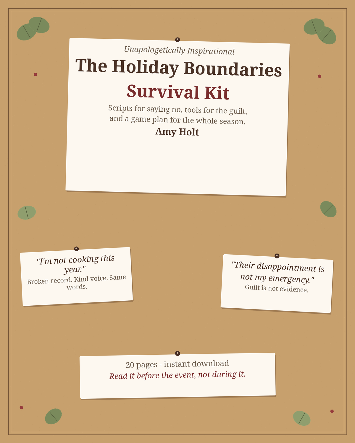The Holiday Boundaries Survival Kit cover by Amy Holt
